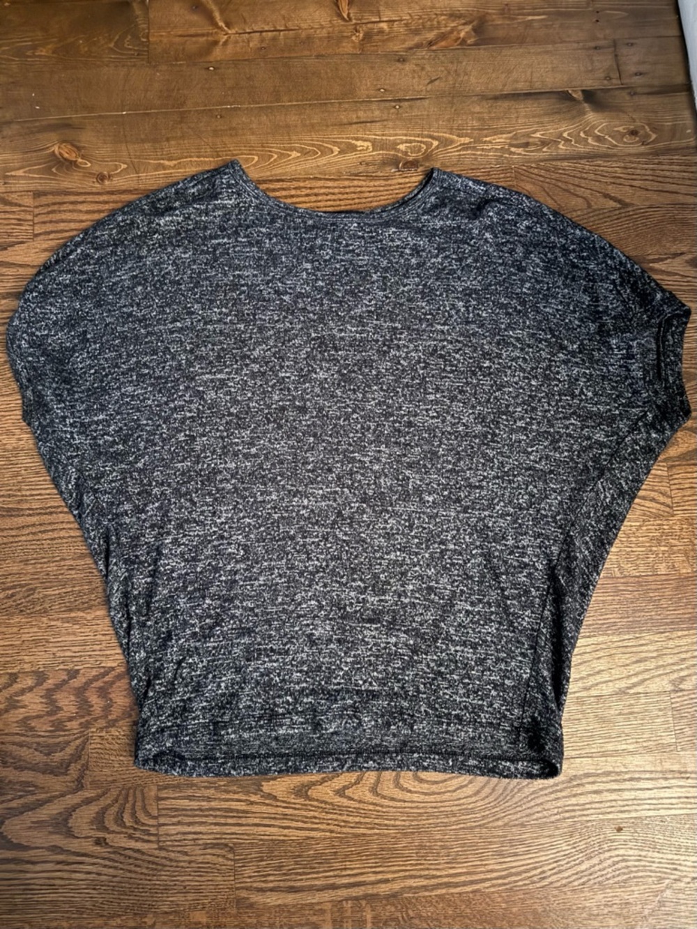 Quince Charcoal Gray Marled Dolman Sleeve Top